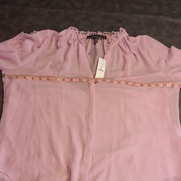 NWT! White House Black Market Lavender Lace Trim Blouse - Picture 14 of 15